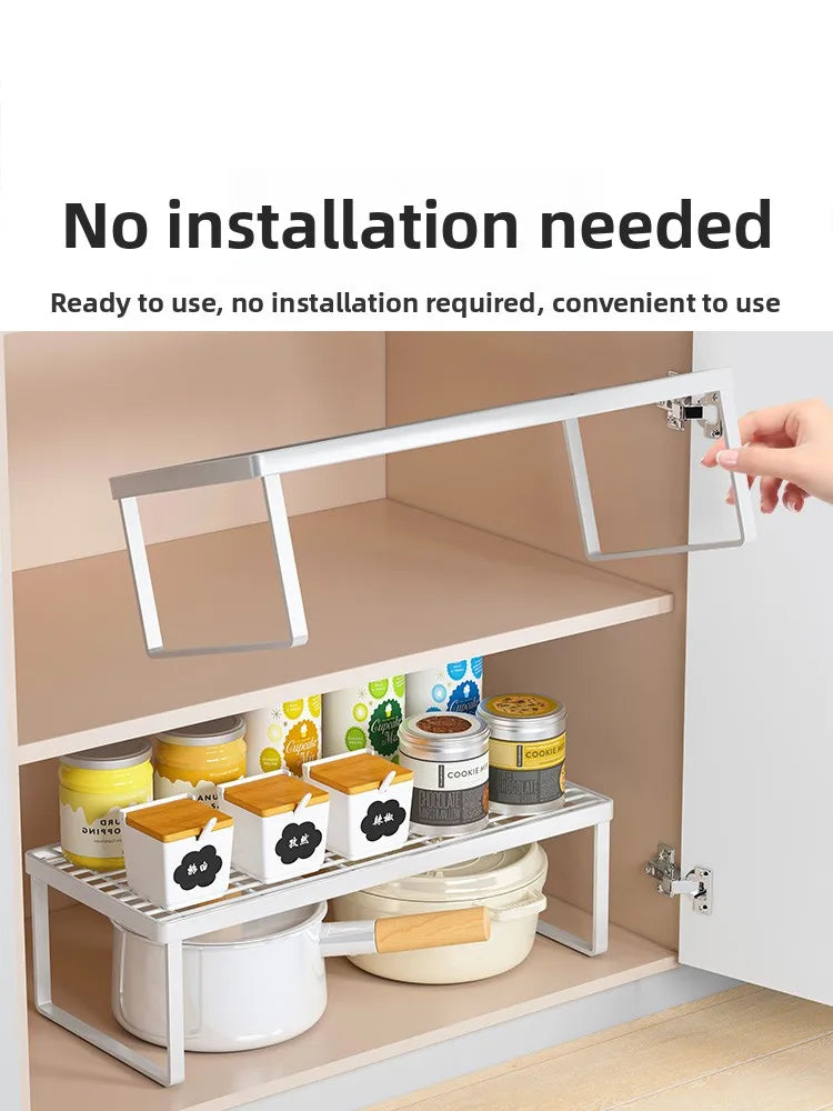 Kitchen Storage Countertop Bowl, Plate, Pot ,Utensil Organizer Cabinet/ Inner Multi-layer Self Seasoning Tabletop Storage