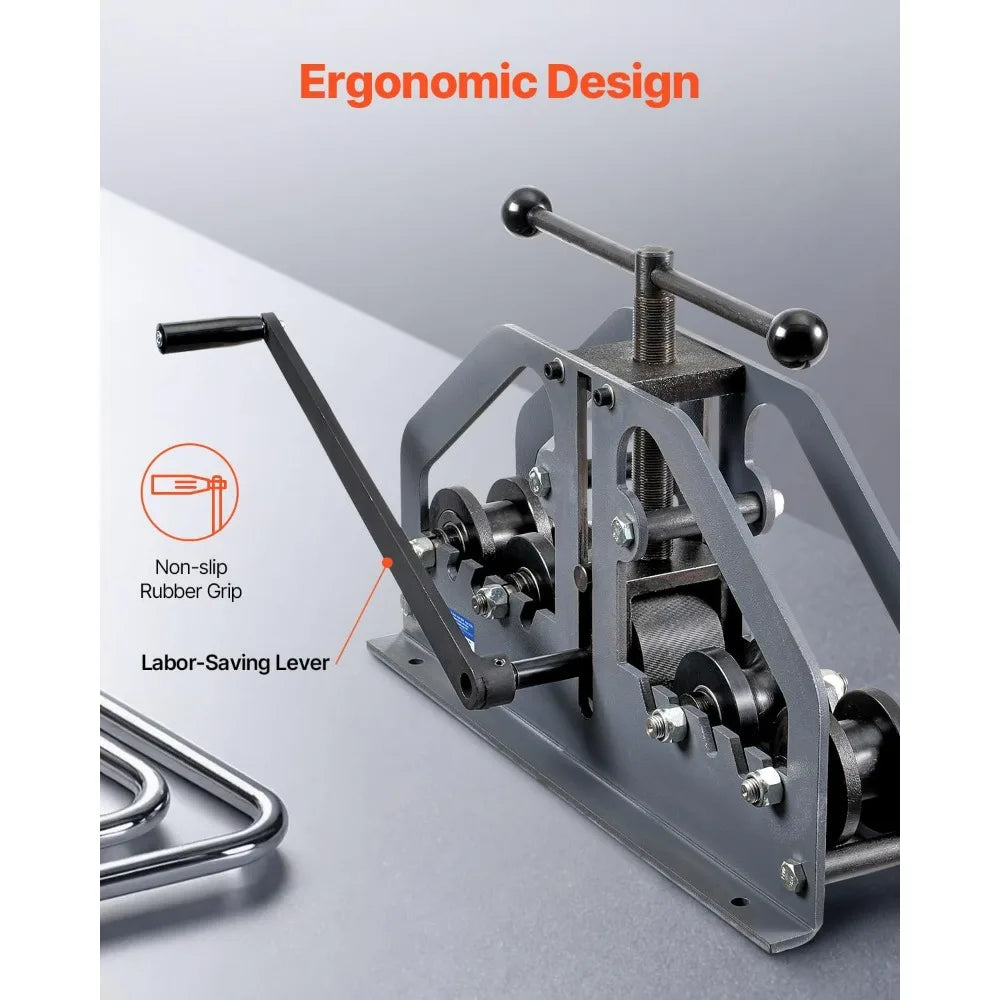 VEVOR Manual Tube Pipe Roller Bender, 1-1/2 Inch Capacity with 6 Dies, 360° Tool for Bending Copper and Aluminum Pipes Squarely