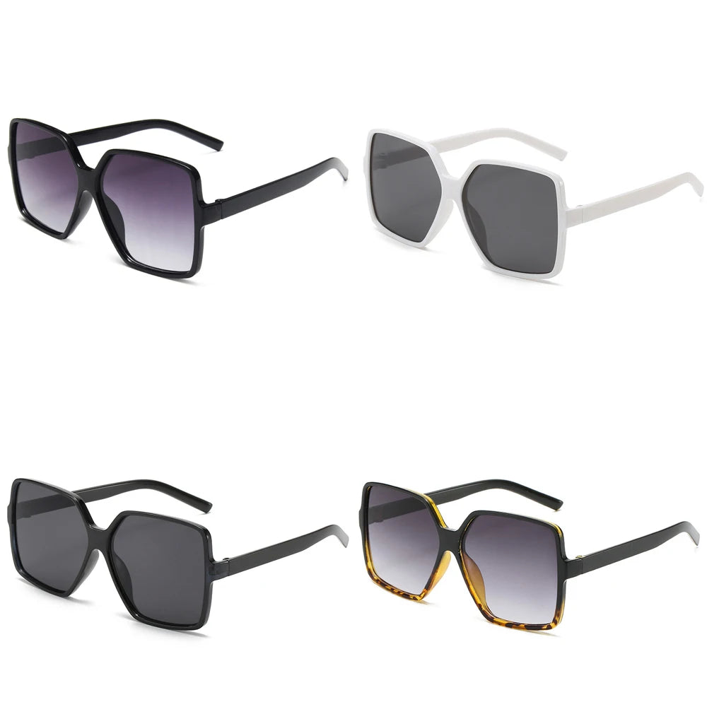 New Vintage Sunglasses Women/ Square Big Frame Sun Glasses Female Brand Designer Retro Shades Fashion