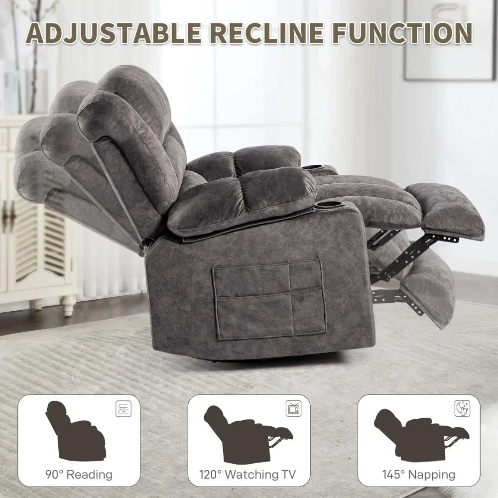 Recliner Chair/Rocker/360 Degree Swivel Single Seat