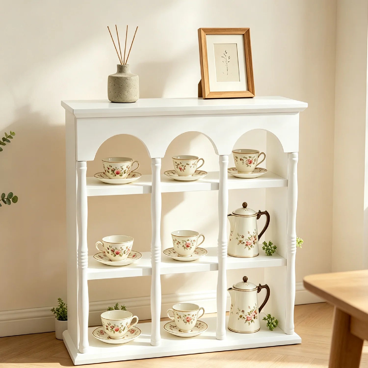 Coffee Mug Display Rack, Vintage Wall-Mounted Cup Case, Cup Rack for Living Room or Kitchen