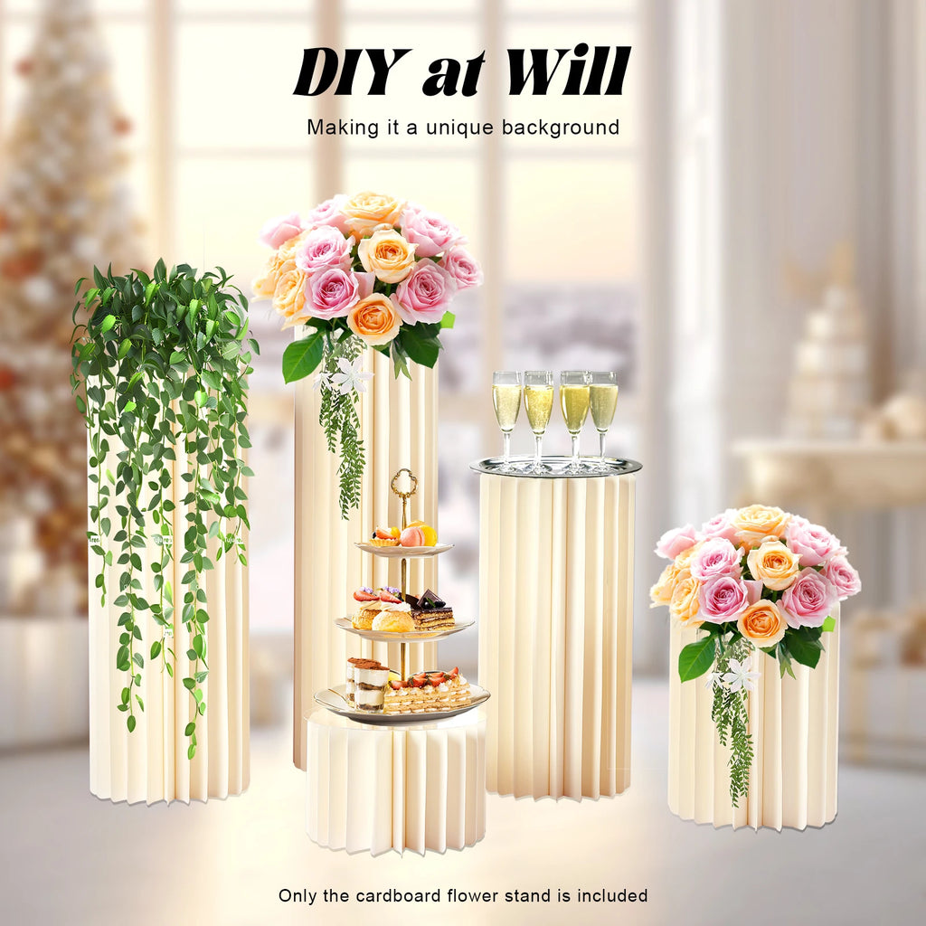 5PCS Party Wedding Flower Stand/ Cylinder Wedding Centerpieces /Cardboard Vases Flower / Stand for Party