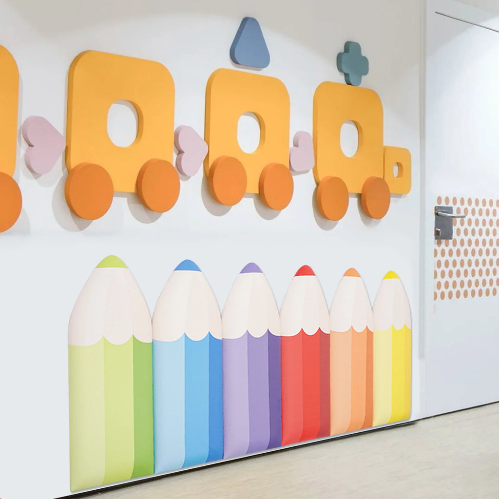 6 PCS Pencil Wall Stickers Anti-Collision Wall Padding for Kids/ Thickness 3cm Self-Adhesive Children's Room Wallpaper