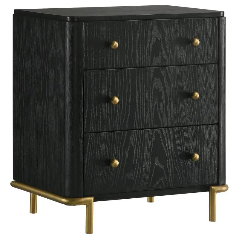 5-Piece Eastern King Bedroom Set in Black and Natural Finish