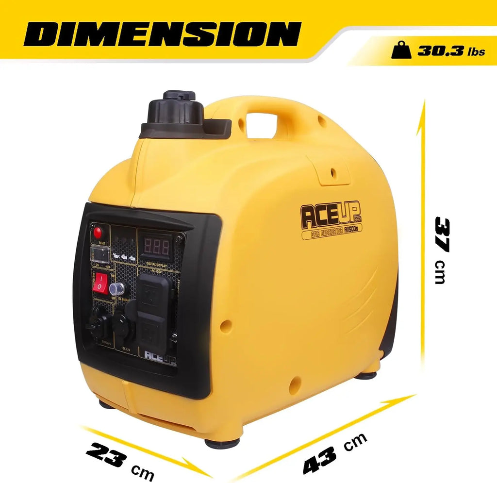 Energy 1500W Portable Inverter Generator, Gas-Powered, Ultra Quiet for Home Use, EPA Compliant