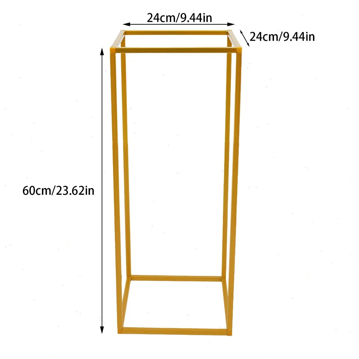  Wedding Flower Stand, Flower Stand, 10pcs 23 Inch Square Gold Stand, DIY Floral Decor, Strong Stability ,10KG Load-bearing