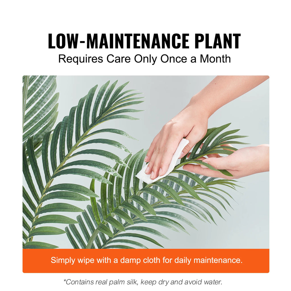 Artificial Palm Tree 4/5/6 FT Faux Plant /Secure PE Material & Anti-Tip Tilt Protection/ Low-Maintenance Plant for Home