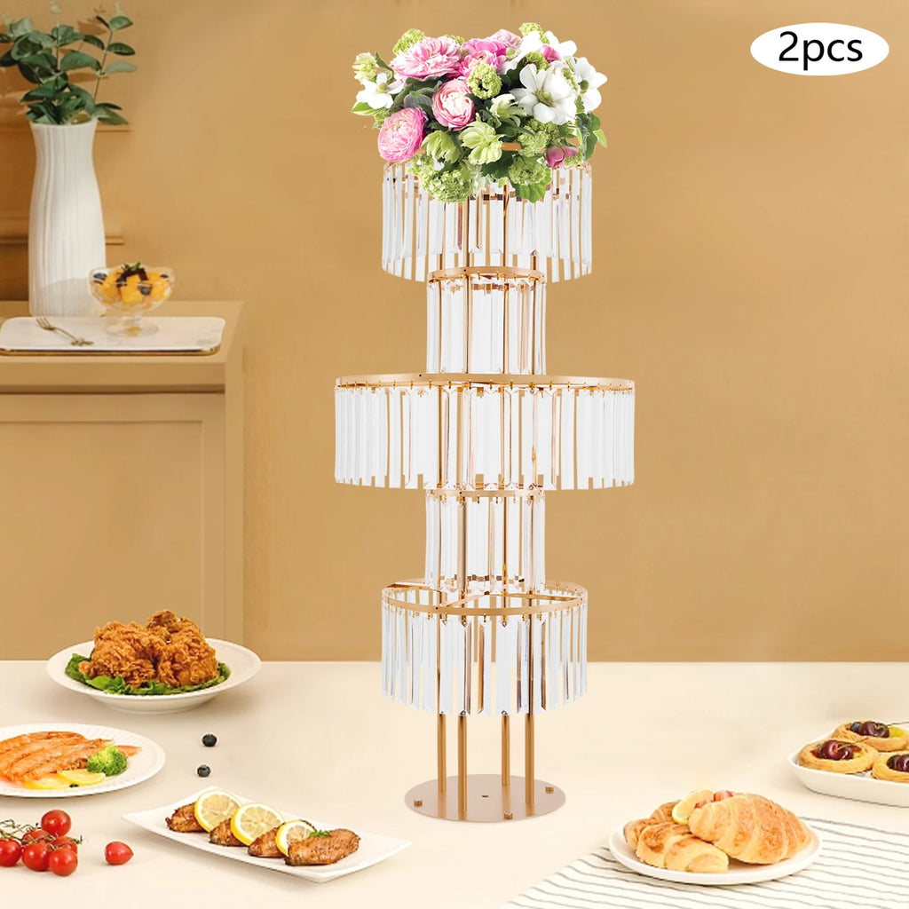 2 Pcs 5-tier Flower Stand, 11.02- 22.05 Lbs Load for Wedding, Birthday Party, Celebration, Home Decoration, Buffet