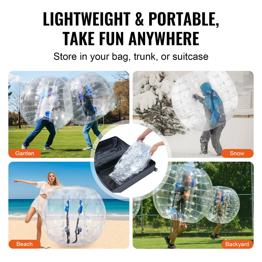 4FT/1.2M Inflatable Bumper Ball/ 1/2PCS Body Sumo Zorb Balls for Teen & Adult 0.8mm PVC Bubble, Balls, Bumper, Bopper Toys