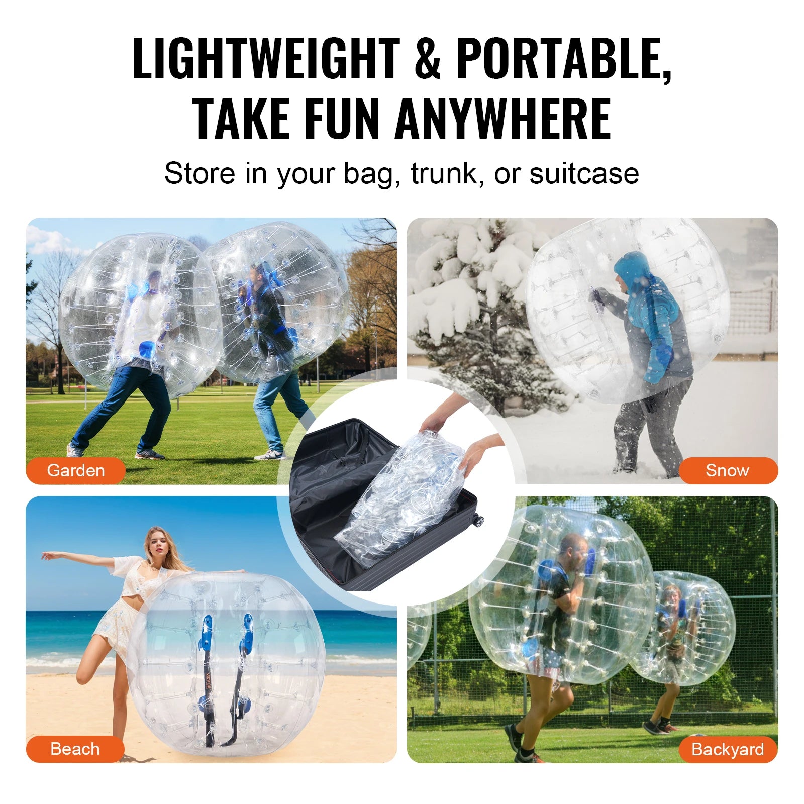 4FT/1.2M Inflatable Bumper Ball/ 1/2PCS Body Sumo Zorb Balls for Teen & Adult 0.8mm PVC Bubble, Balls, Bumper, Bopper Toys