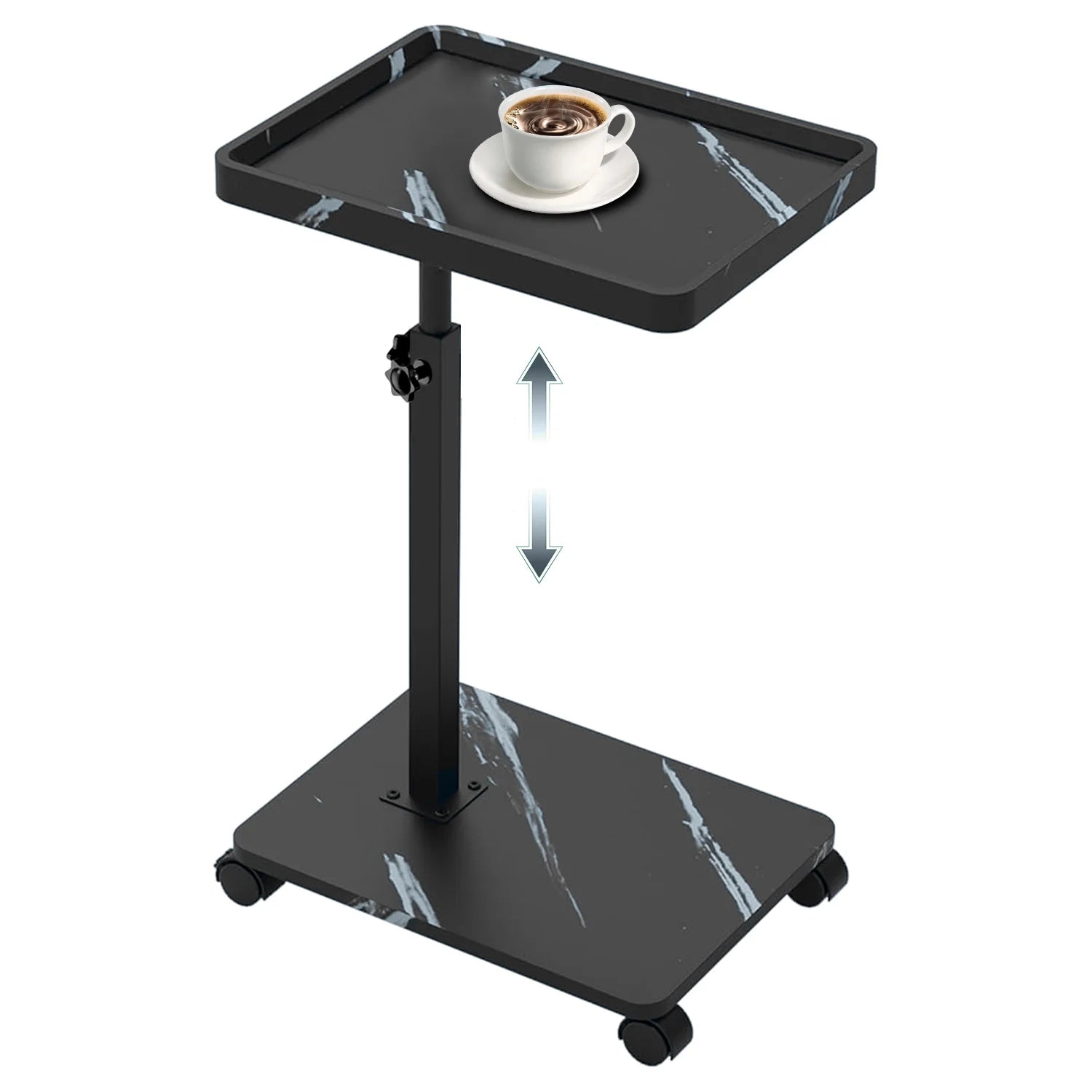 15.74x11.81 Inch Coffee Table C-Shaped Simple Mobile Rolling Storage Desk Home Bedside Corner Sofa Cabinet Family Side Tables