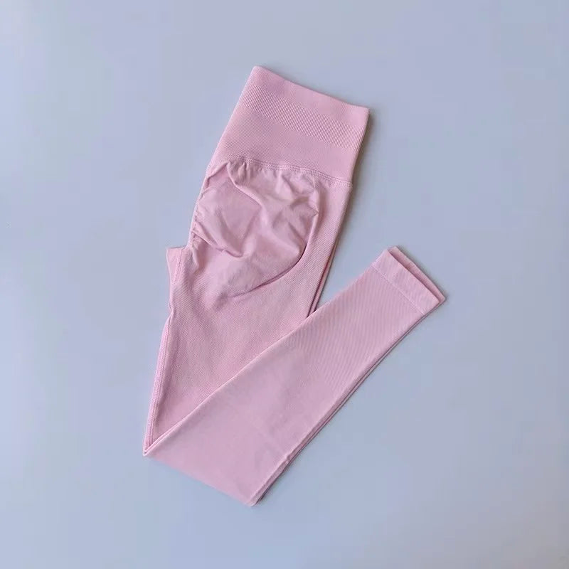 Seamless Yoga Suit Women's Beauty Back Sports Bra Lingerie Peach Buttocks Fitness High Waist Legigngs Gym Yoga Suit Pilates Set