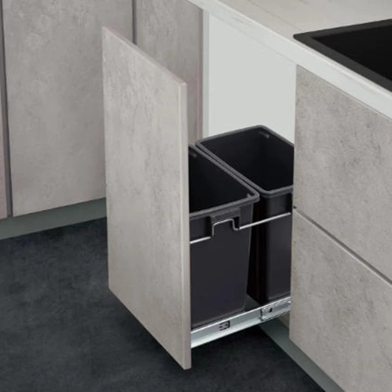 Kitchen Basket Hidden Recessed Trash Can with Lid,  Big Compartment Waste Bins,  Sink- Sorting Kitchen Storage Accessories