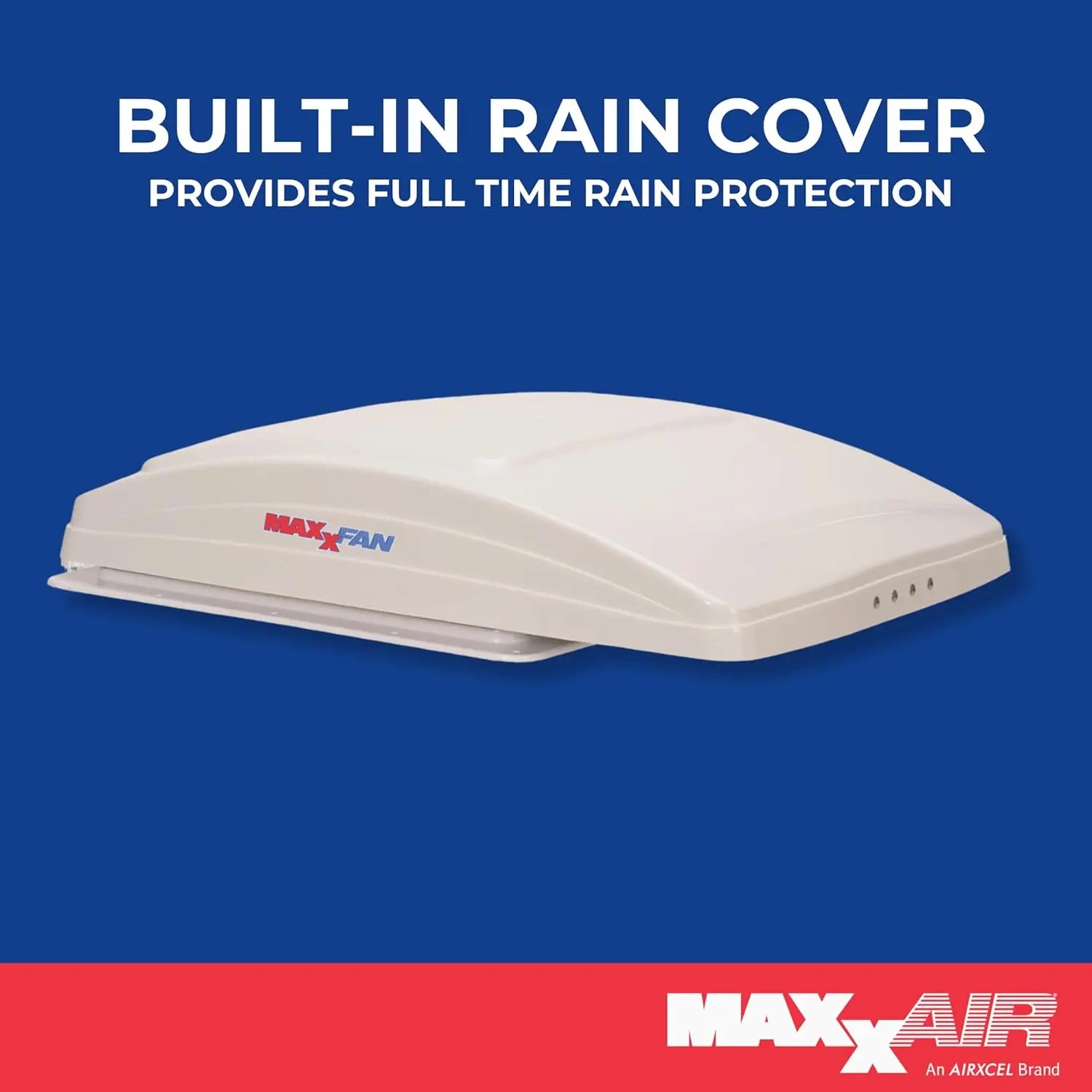All-In-One RV Ventilation System: Maxx Fan Deluxe with Built-In Rain Protection, 10-Speed Reversible Fan and Thermostat