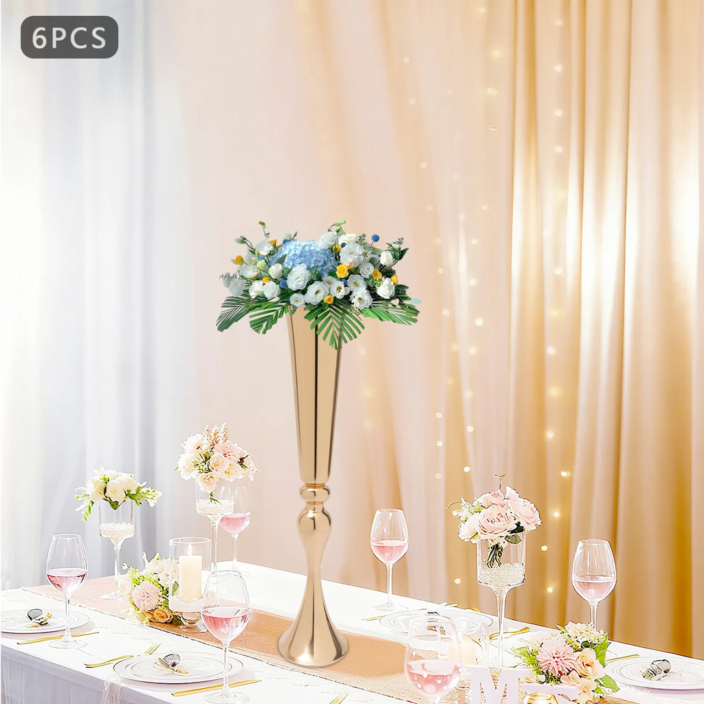 Metal Trumpet Vases, Flower Vase, Metal Table Centerpieces for Wedding Party/ Banquet Decor