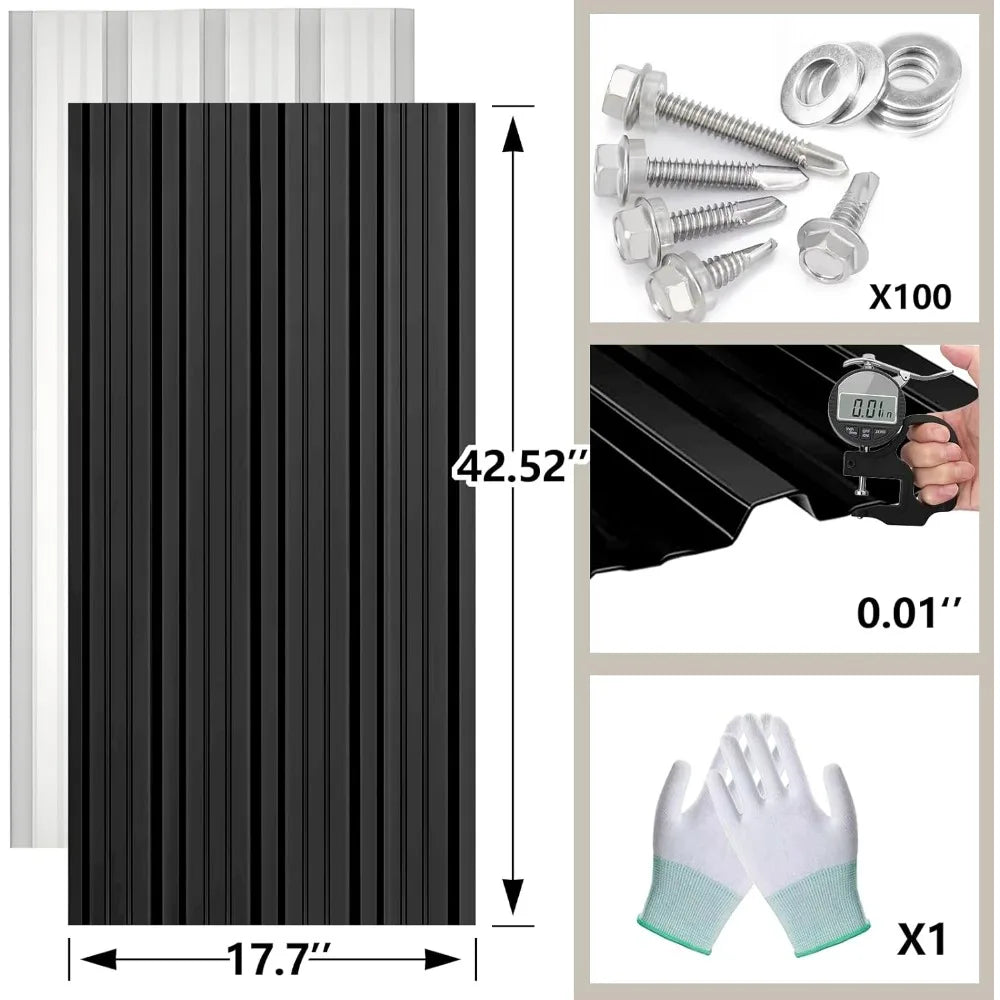 20-Pack Durable Galvanized Steel Corrugated Roof Panels for Carports and Outdoor Structures