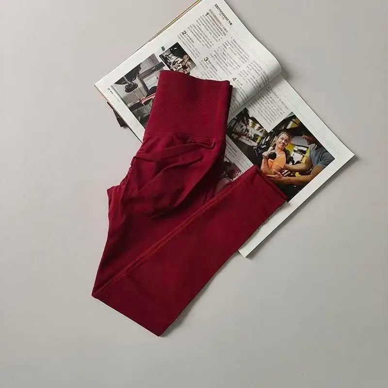 Seamless Sport Yoga High Waist Pants Leggings Sport See Through Yoga Gym Running Quick Dry Pants Scrunch Butt Pants