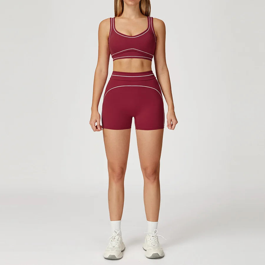 2 Piece Yoga Clothes Women Tracksuit Tracksuit Athletic Wear Fitness Suit Gym Workout Push Up Clothes Sports Bra Leggings Suit