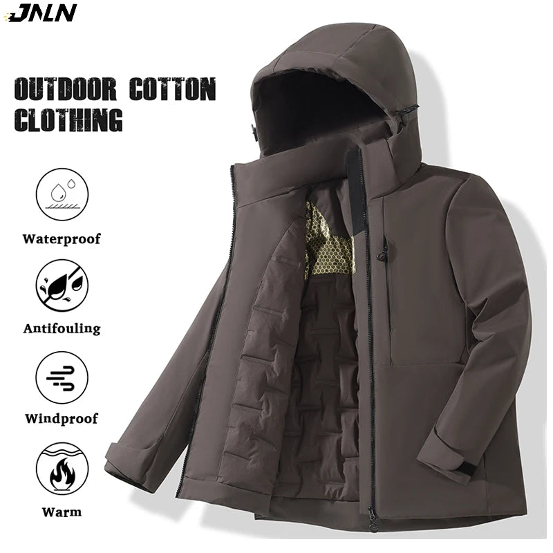 JNLN Unisex Waterproof Fleece Jackets /Winter Windproof Thermal Windbreaker Men and Women Hiking, Camping, Skiing, Climbing Raincoat