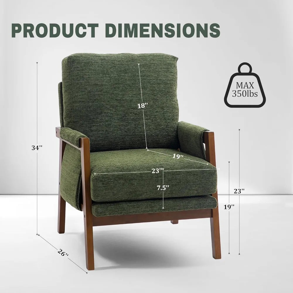 Modern Accent Chairs Set of 2 for Living Room Mid Century Arm Chairs Upholstered Bedroom Chairs Comfy Lounge Chairs