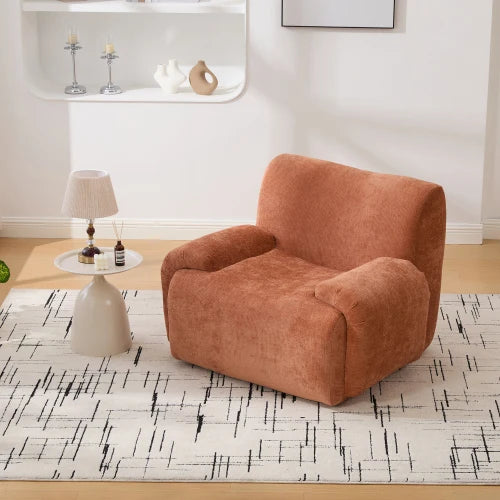 42" Wide Deep Seat Lounge Chair - Orange Upholstered Boneless Accent Chair Living/Bedroom