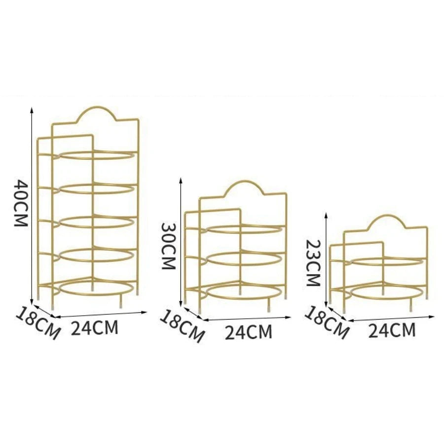 Kitchen Storage Shelf Multilayer Metal Shelves Wall-Mounted Dish Storage Rack Kitchen Table Top Organizer Preparation Dish Rack