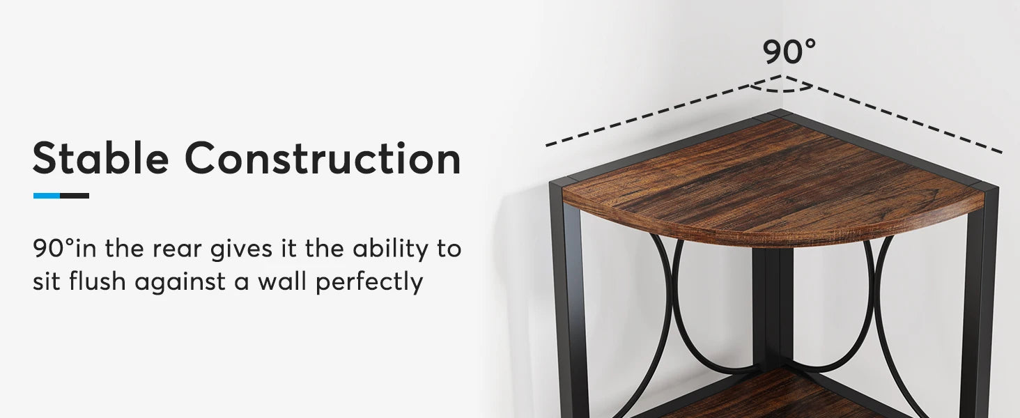 67 inch Tall Corner Shelf, 6 Tier Rustic Corner Bookshelf Bookcase, Storage Rack Standing Shelving Unit