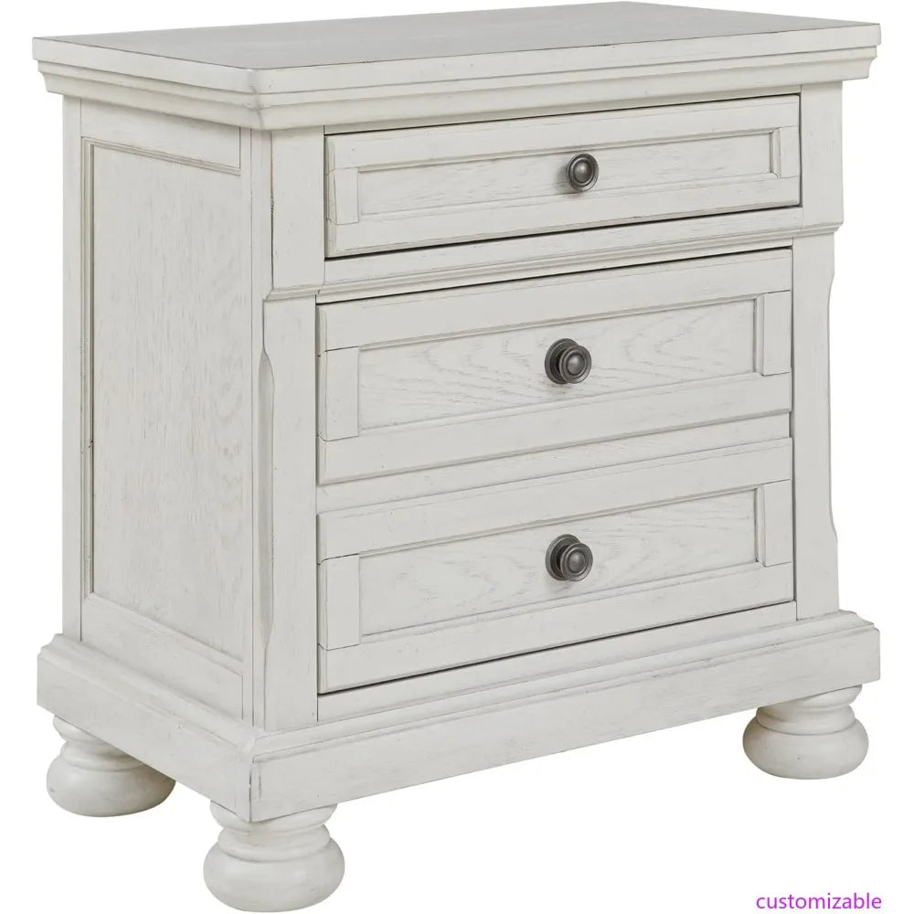 Classic White 2-Drawer Nightstand