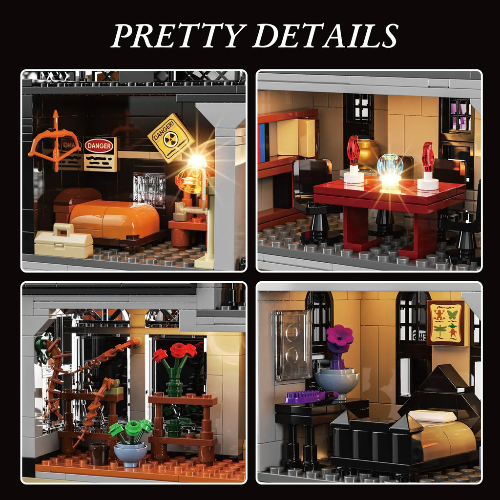 Gothic House Building Blocks Set/ Nightfall Manor Architecture /Bricks Creative Home Decoration/ Desktop Ornament/ Halloween Gift for Adults