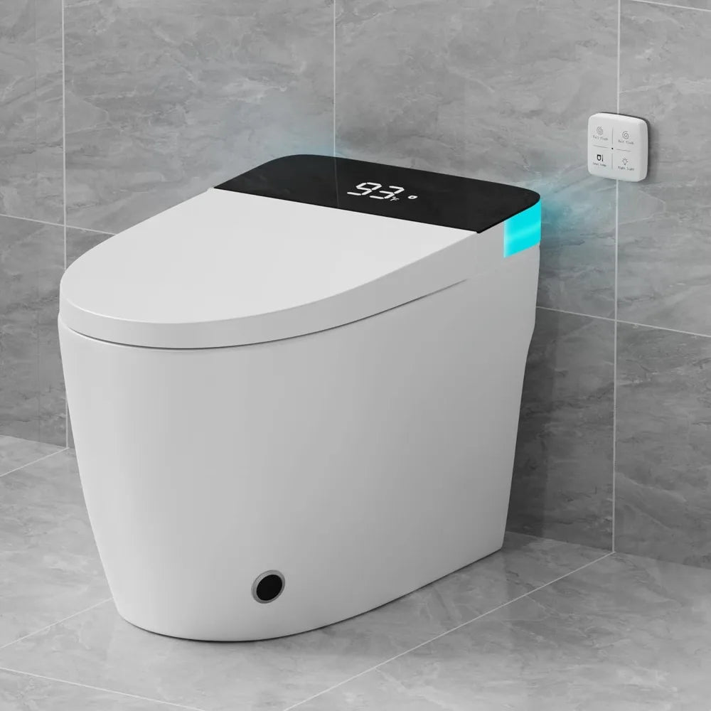 Smart Toilet with Heated Seat, Auto Flush, Dual Flush 0.8/1 GPF, Night Light, ManualSoft Close Seat & Lid