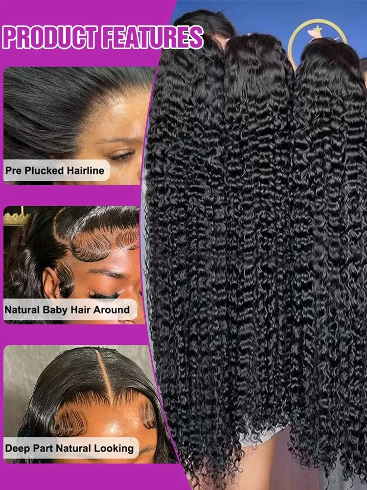 Golden Deep Wave 13x4 13x6 HD Lace Frontal Wigs/ Human Hair/ Water Curly Front Wigs 5x5 Glue Less Human Hair for Women