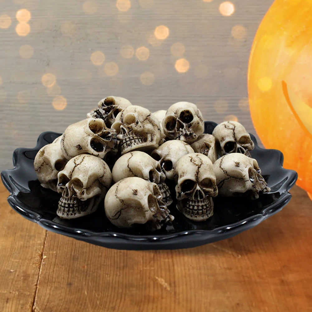 20Pcs Gothic Skull Sculptures/ Collectable Halloween Skeleton Statue/ Ornament Festival Theme /Landscape/ Garden /Potted Plant Decor