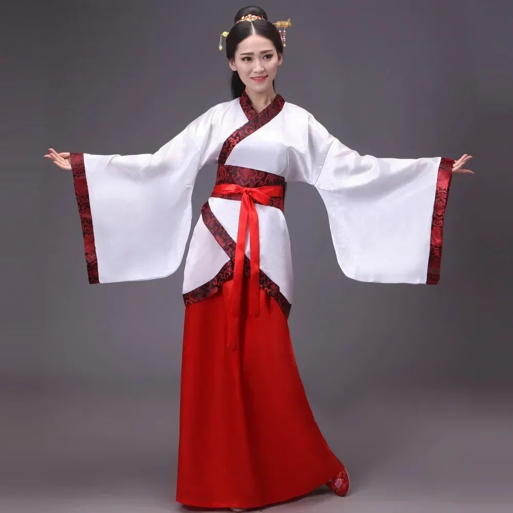Vintage Ethnic Style Women Top/ Skirt 2 Piece Set Princess Dance Costume/ Hanfu Ladies Suit Cosplay Outfit Woman New Year Clothing