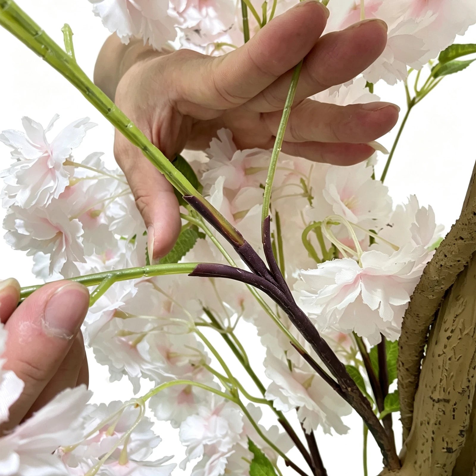 5/6FT Light Pink Faux Cherry Blossom Tree – Double-Trunk Silk Plant in Pot, Ideal for Home, Office, Wedding, Garden, Party, and Hotel Decor