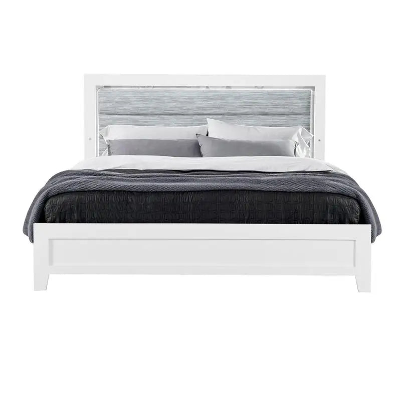 5PC White Full Bedroom Set with LED Lighting