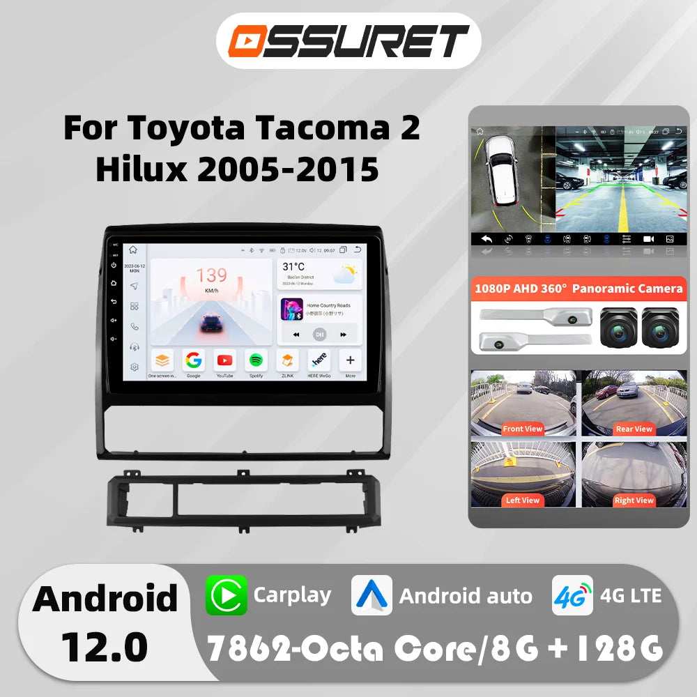 Android Auto Car Radio For Toyota Tacoma 2/Hilux 2005-2015 Multimedia player GPS Navi/ Stereo Car Intelligent Systems 4G Car Play