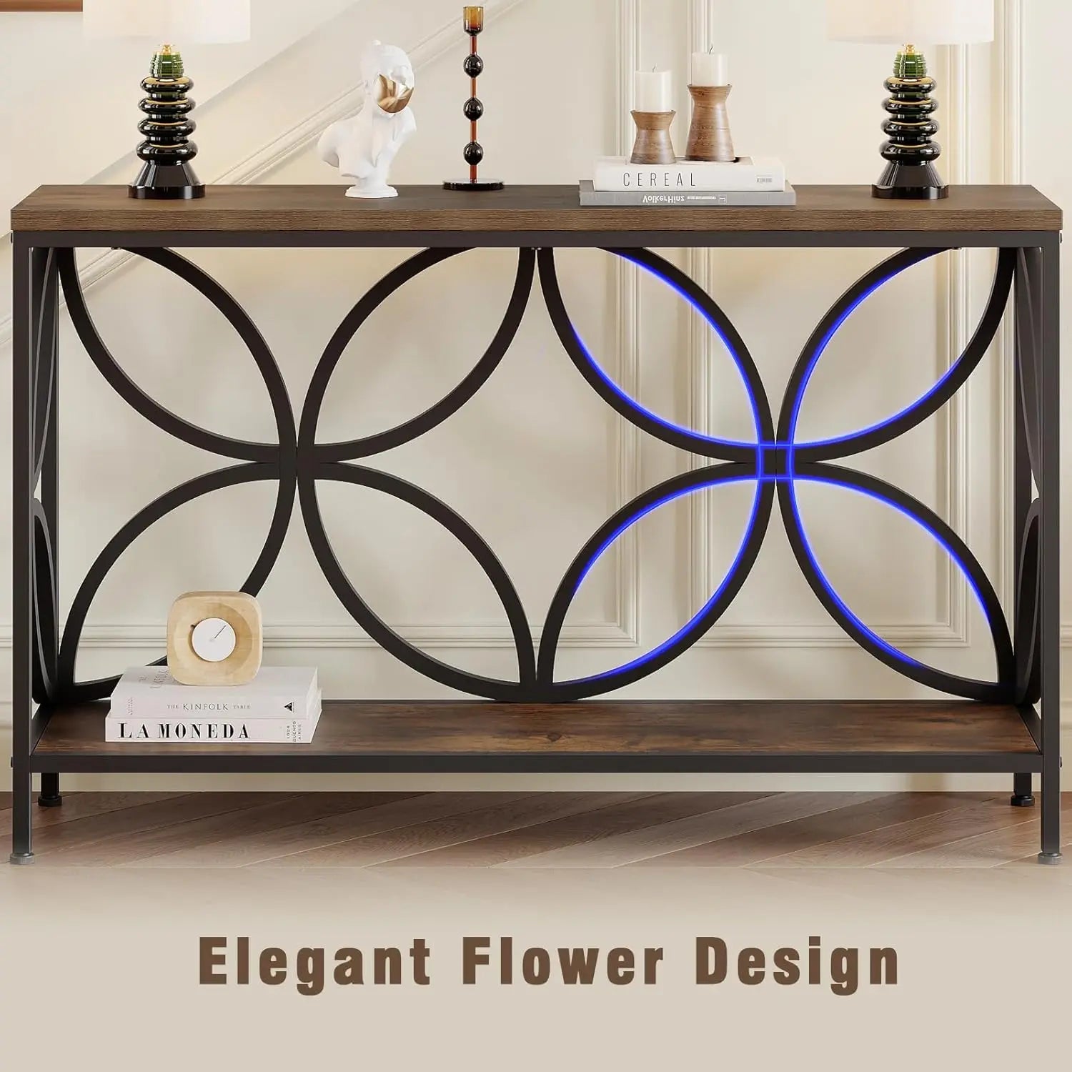 Narrow Sofa Table 47.2 Inch,Industrial Sofa Table Behind Couch,Vintage Entry Console Table with Storage for Entryway,Living Room