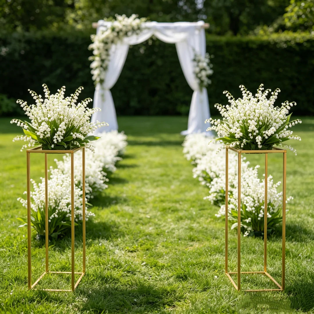 Elegant 10-Piece Metal Flower Vase Set - Gold Wedding Flower Stand & Centerpiece for Tables, Perfect for Party, Event, or Home Decor