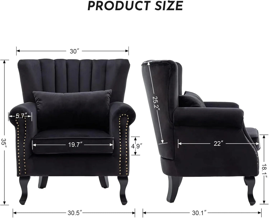 Accent Reading Arm Chair/Midcentury Modern Comfy Corner Sofa Chair/ Wingback Waiting Room/ Club Chair with Tufted