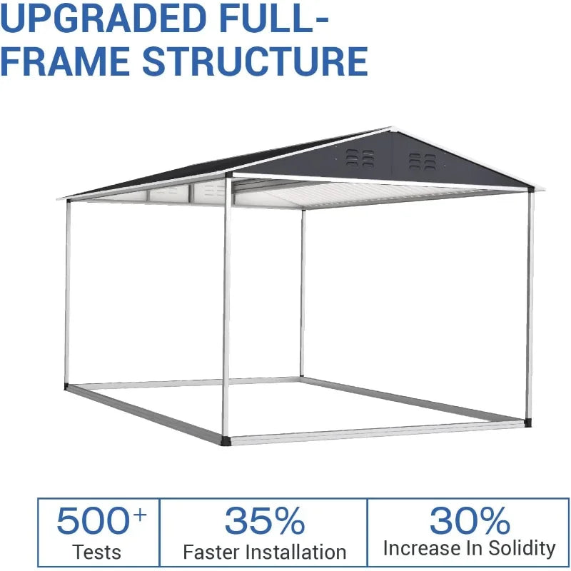 Outdoor Storage Shed, Metal Garden Shed with Updated Frame Structure, Tool Sheds for Backyard Garden, Patio, Lawn