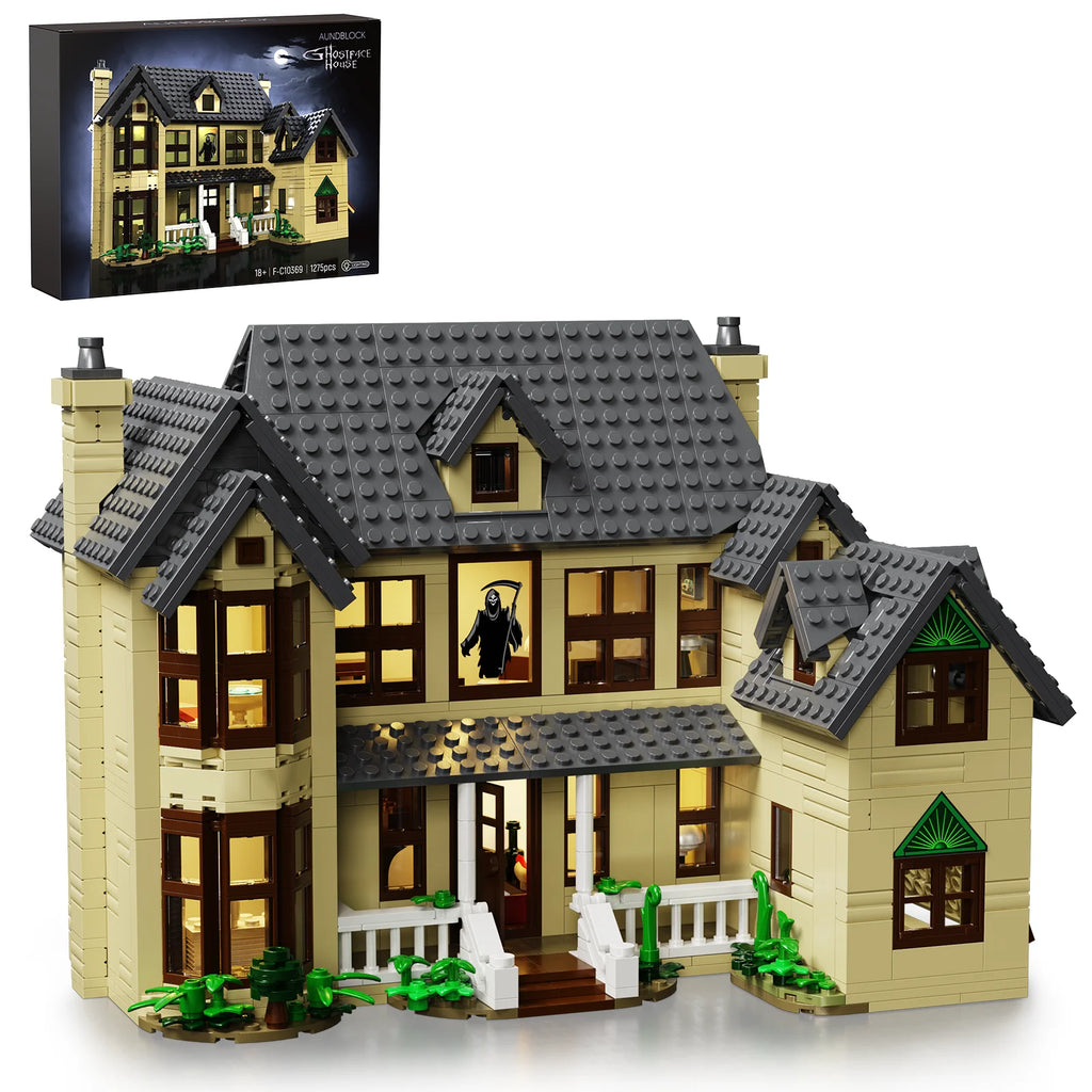 Horror House Building Block Set/ Home Decor/ Scary Movie Haunted House Model/ Halloween Room Decoration Gift for Man, Woman