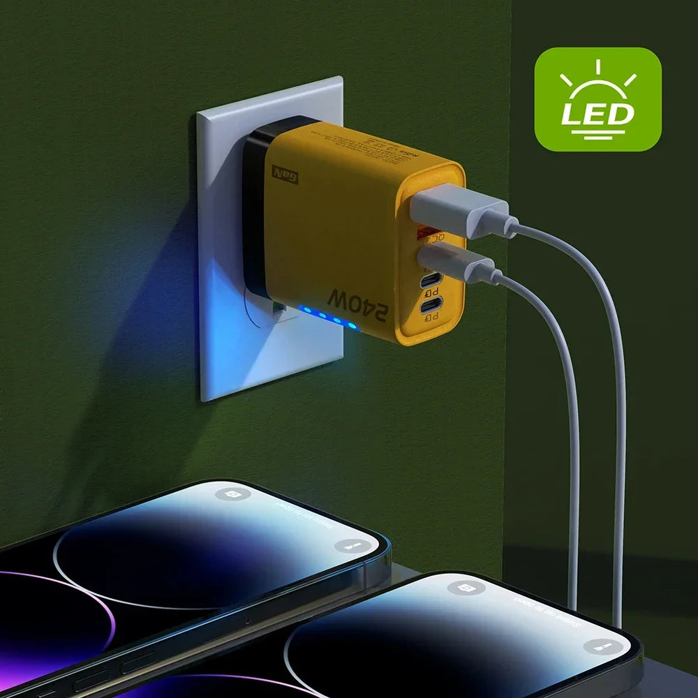 5 Ports/ USB/ C/ PD Charger/ Quick Charge 3.0 Type C/ USB Phone Chargers/ Fast Charging Adapter For iPhone 16 15/ Samsung