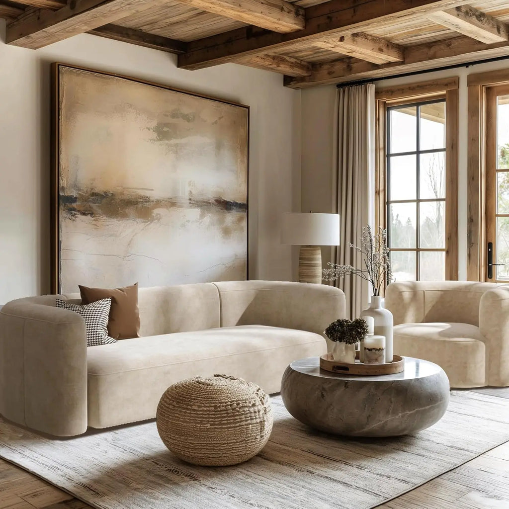 Luxury Modern Tight Curved Back Velvet Sofa, Minimalist Style Comfy Couch for Living Room Apartment, 3 Seater, Cream