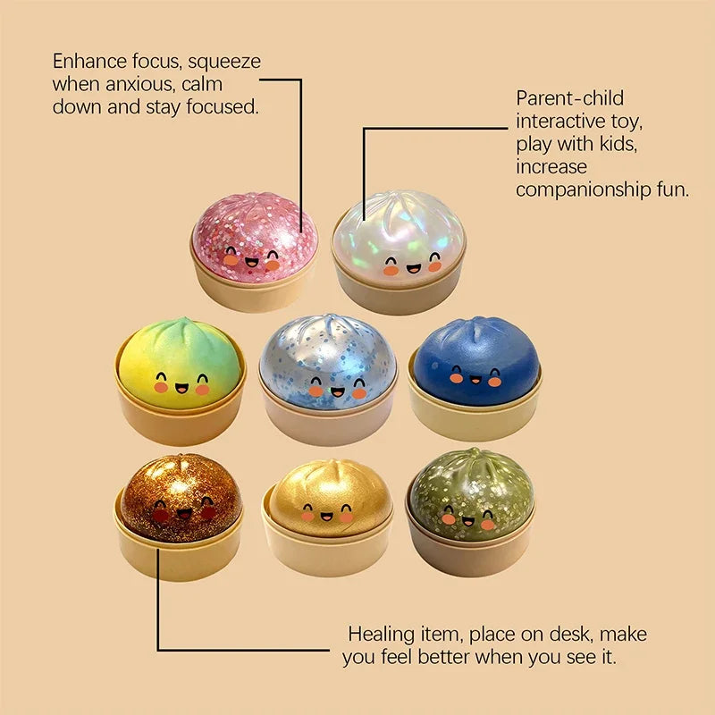 Simulation Flash Dumpling Pressure Ball /Slow Rebound/ Soft Pinch Decompression/ Office/ Home Decorations Children/ Adults Birthday Gifts