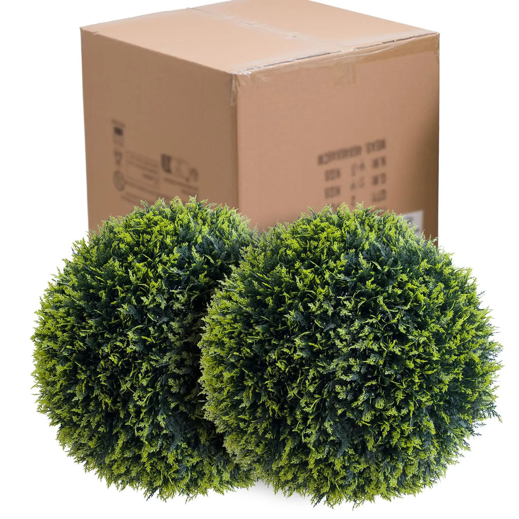 New Topiary Balls Artificial Outdoor Set of 2, Artificial Topiary Cedar Balls for Home /Wedding Decor /Green 44/48/54/55/59/63 CM