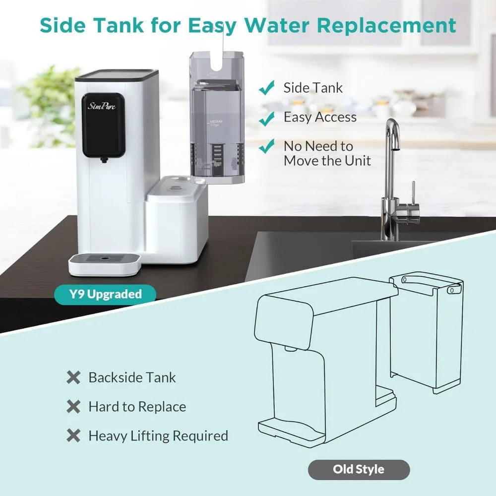 NEW-SimPure Y9A Under-Counter Alkaline RO System with 6-Stage Filtration and 300 Gallons Per Day Capacity