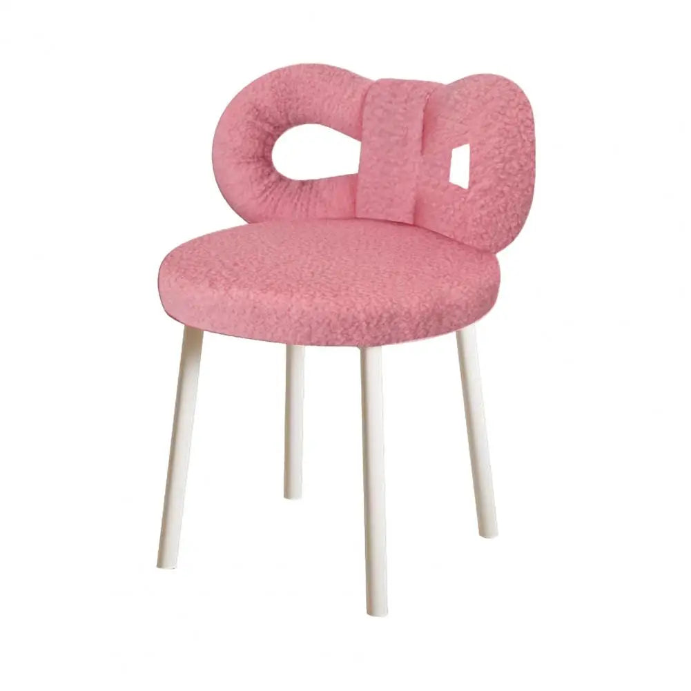 Vanity Stool with Bowknot Backrest Living Room Women/Girls Bedroom Makeup Chair