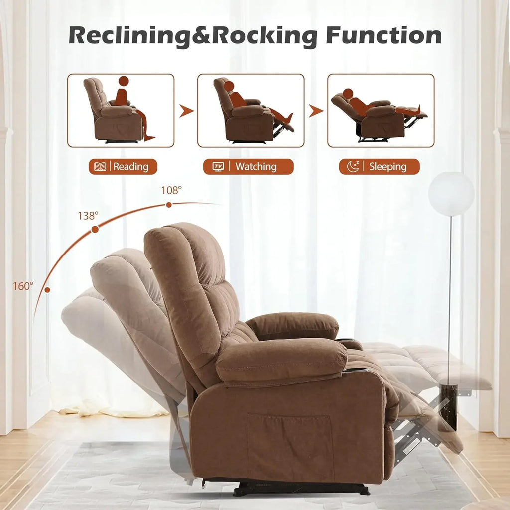 Reclining Loveseat with Cup Holders for Living Room 2 Seat Manual Loveseat Recliner with Side Pocket