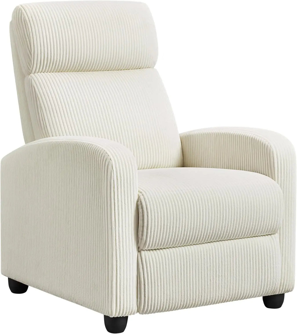 Corduroy Recliner Chair Single Sofa Home Theater Seating Adjustable Modern Reclining Chair for Living Room Bedroom Home Theater
