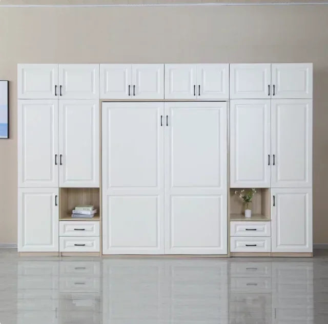 Invisible Multifunctional Wardrobe Integrated Folding Bed, Combination Study Room/ Bedroom/ Hidden Wall Cabinet Bed / Bedroom Set